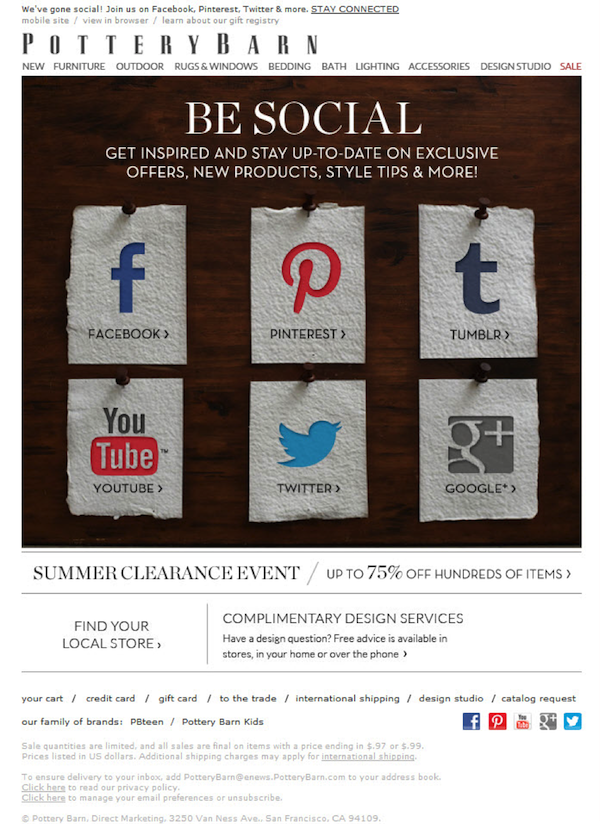 ecommerce social media marketing via email