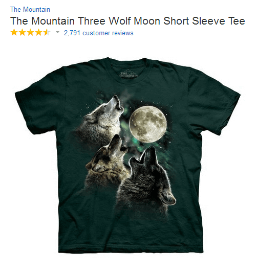 3 wolf moon Tshirt product review SEO