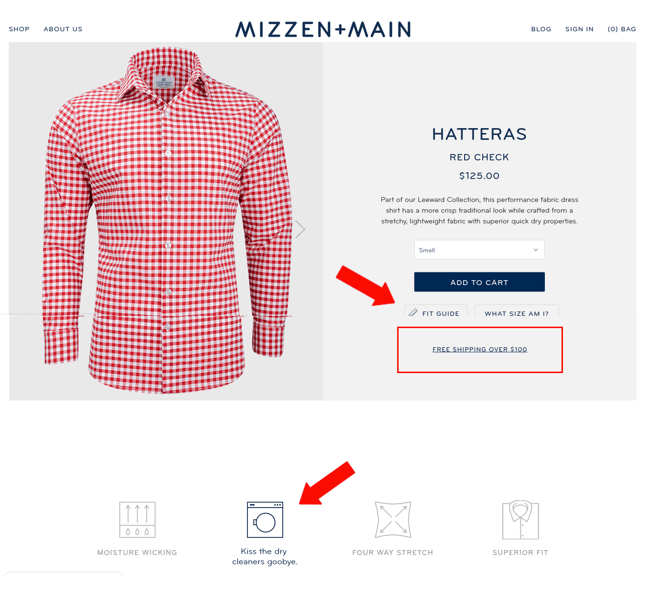 product page design Shopify Plus Mizzen + Main