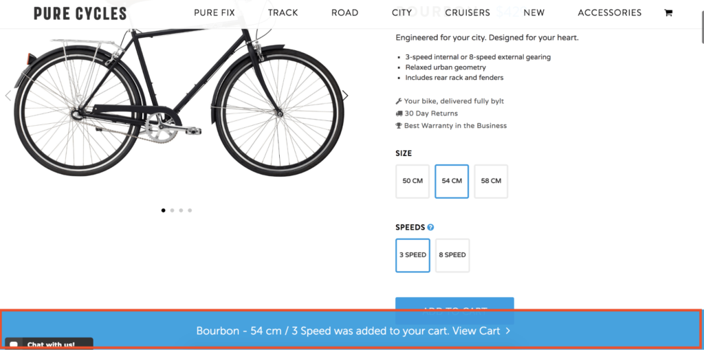 ecommerce optimization pure cycles add to cart