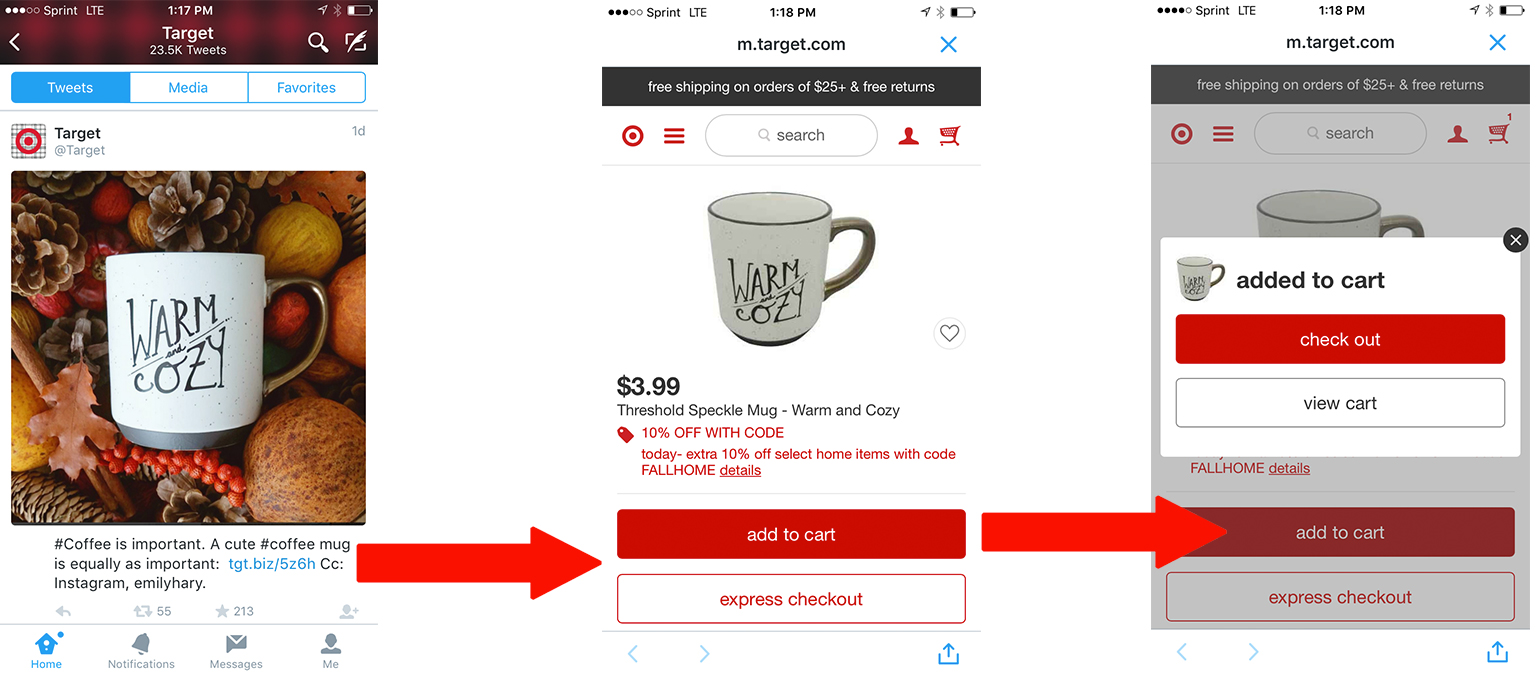 target social selling example for mobile ecommerce business 