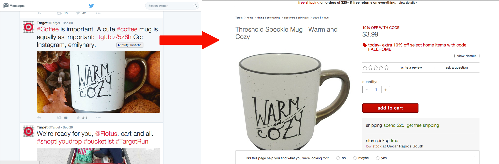 target social selling example for ecommerce business