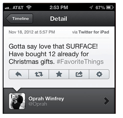 influencer marketing example Oprah