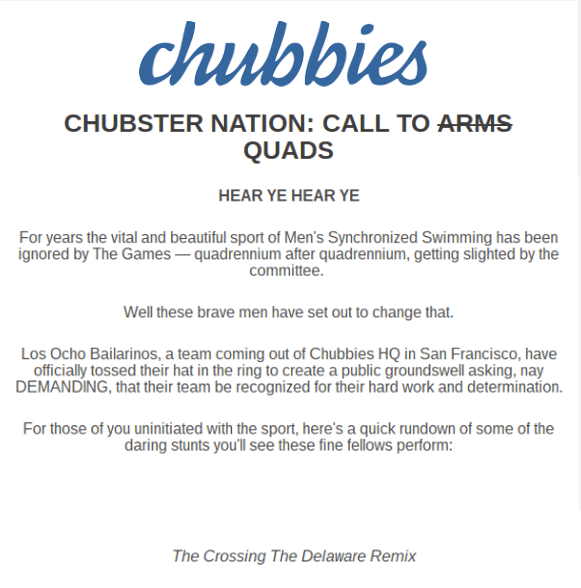 customer engagement strategies Chubbies email