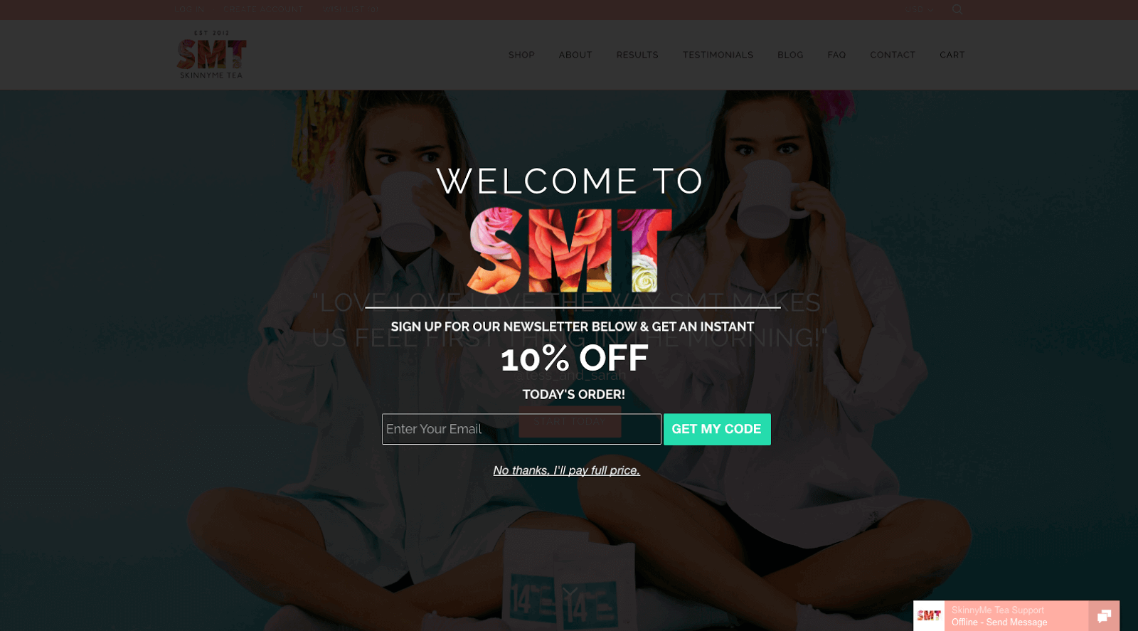 skinnyme tea Shopify Plus email list growth