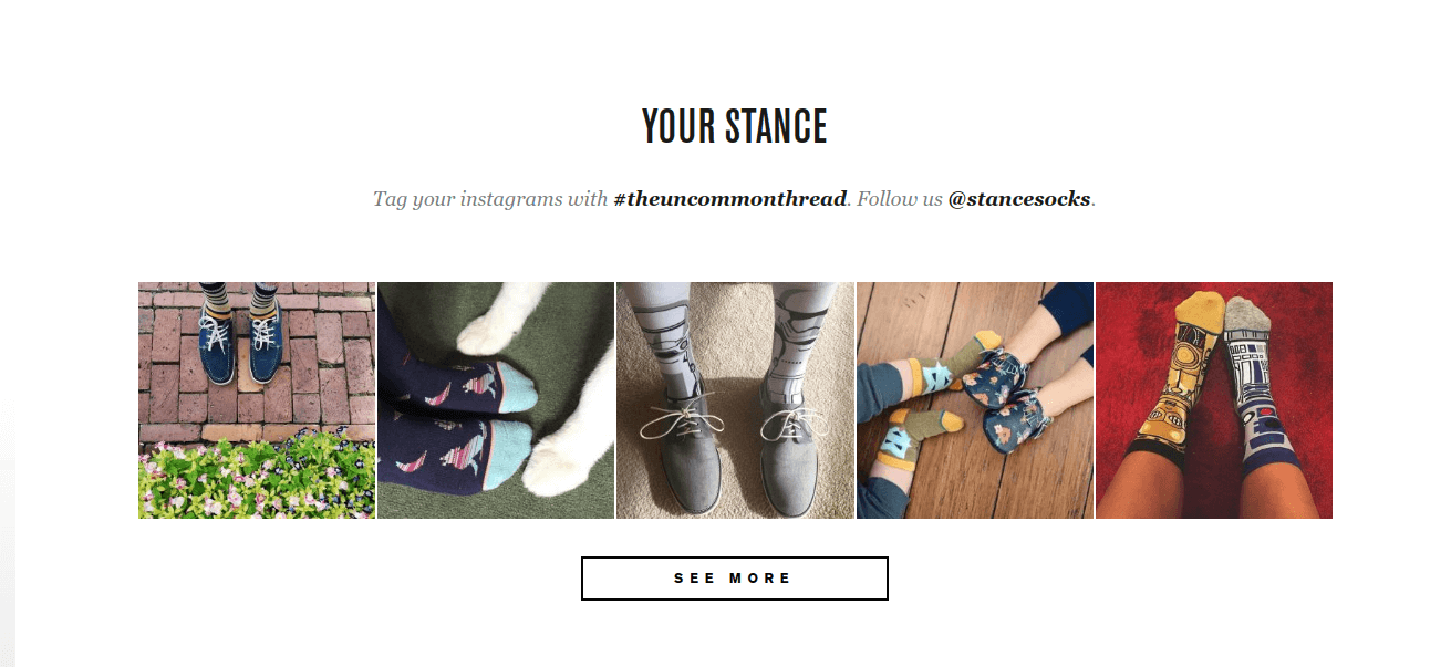 Stance product page design elements social proof