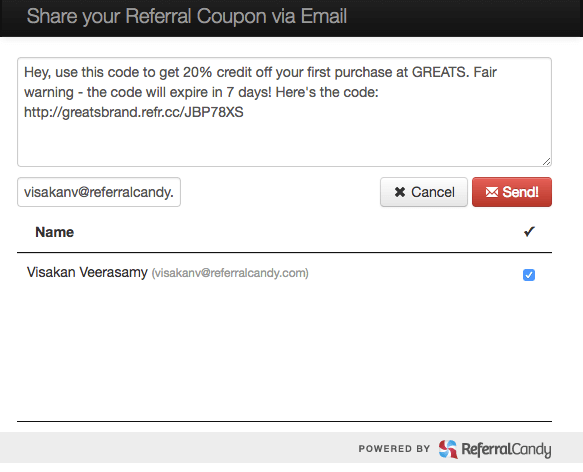 how to build a referral program that converts ReferralCandy Greats email 