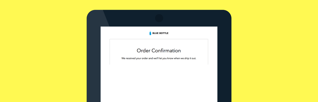 order confirmation email Blue Stout