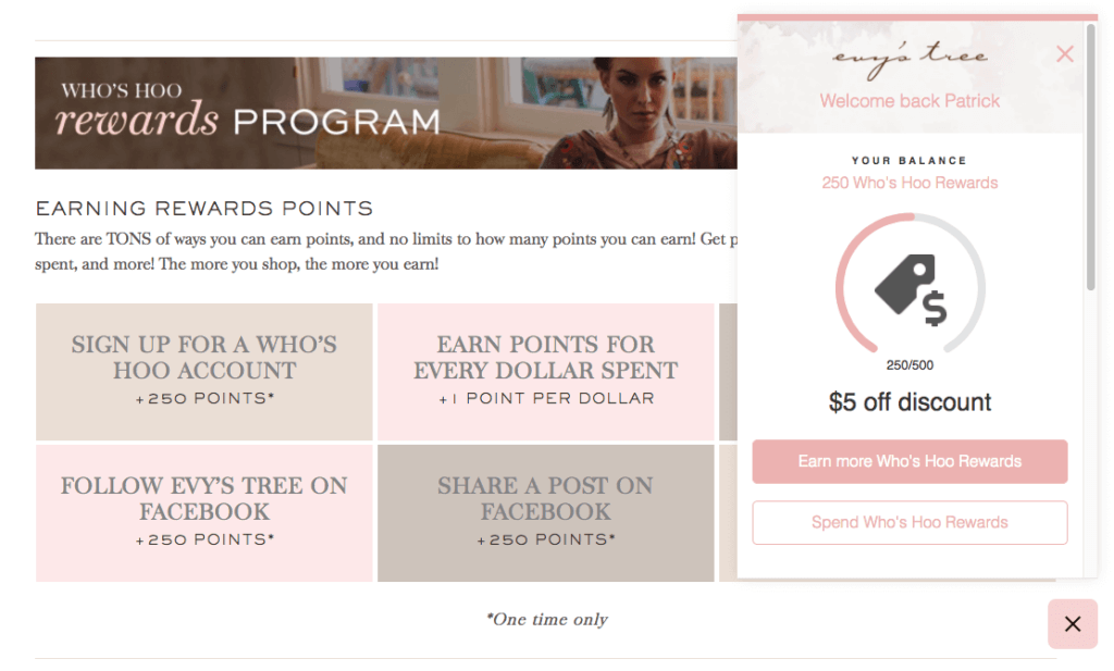 Loyalty Program with Website Rewards
