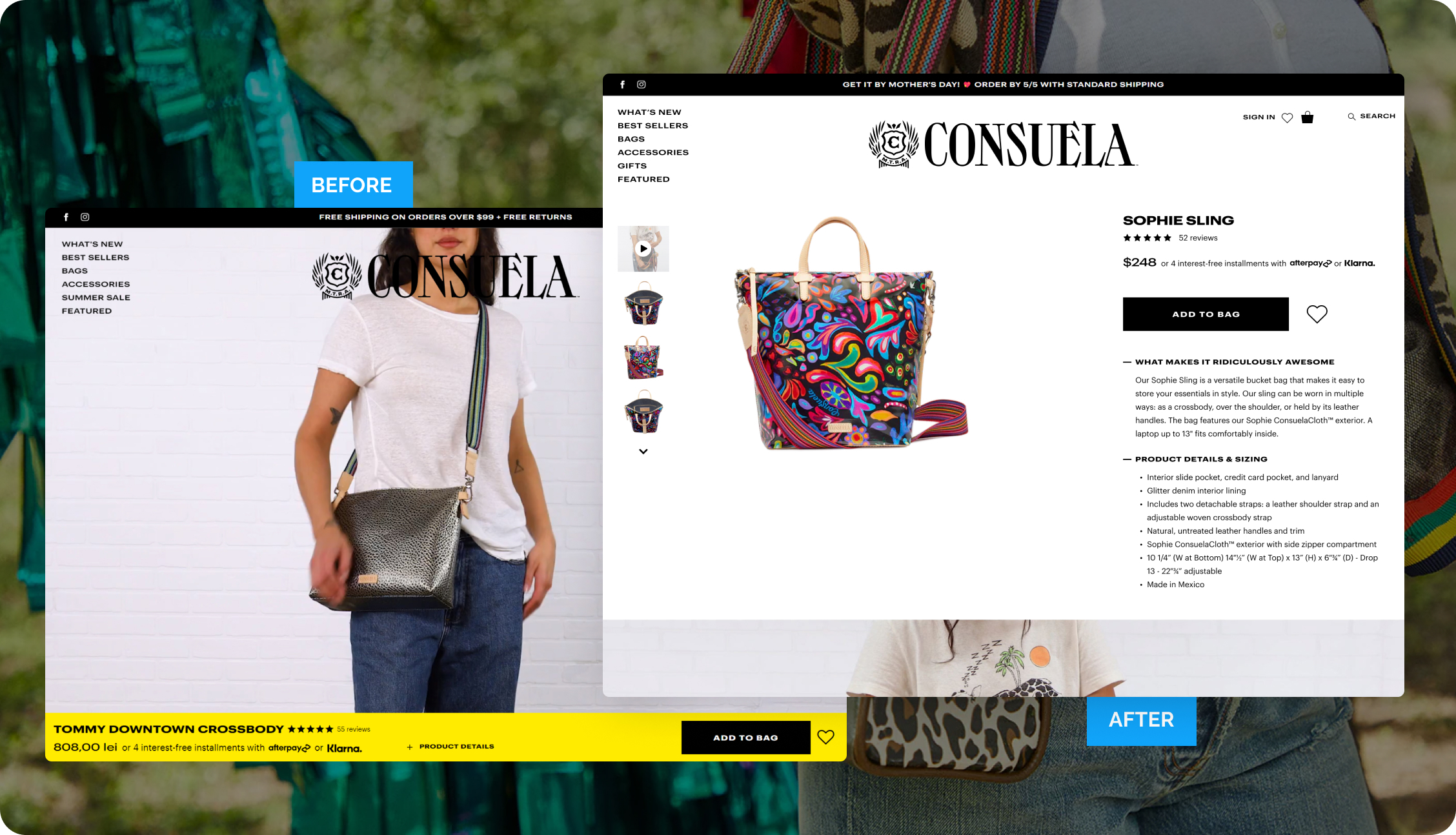 Product page redesign for designer fashion brand lifts conversions 23.4%